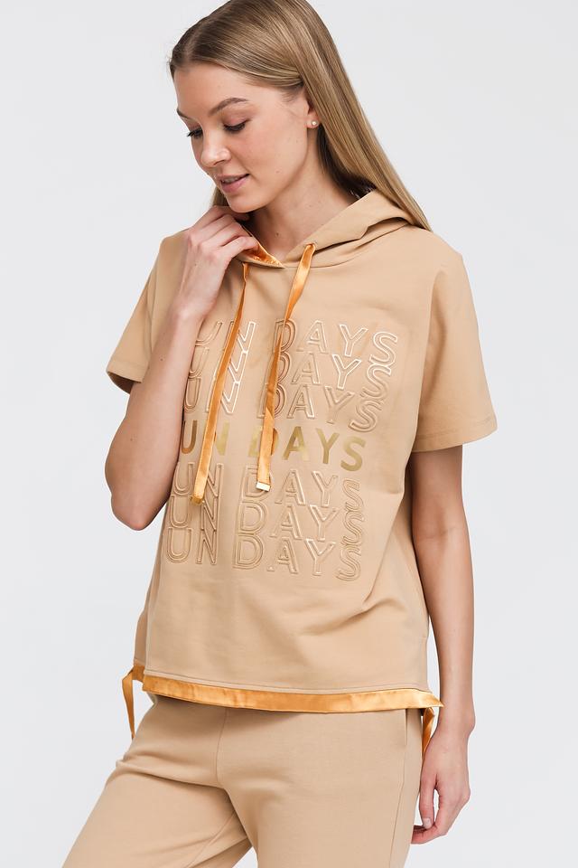 Толстовка Pezzo с надписью бежевая