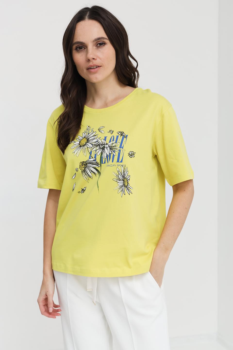Футболка Marc Cain Sports жёлтая с принтом