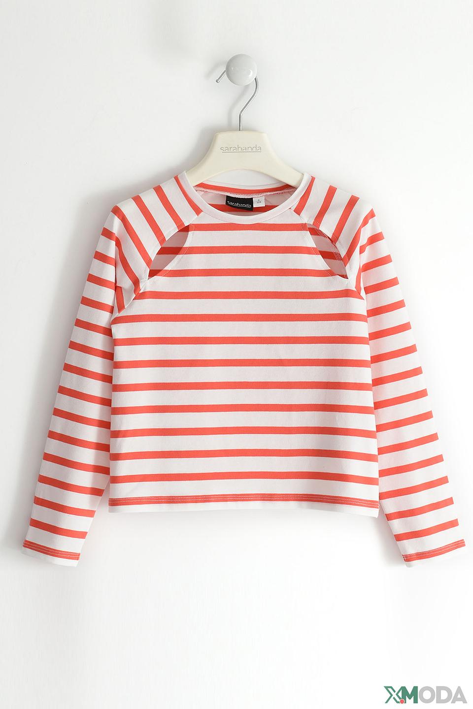 Футболка Sarabanda в полоску коралловая