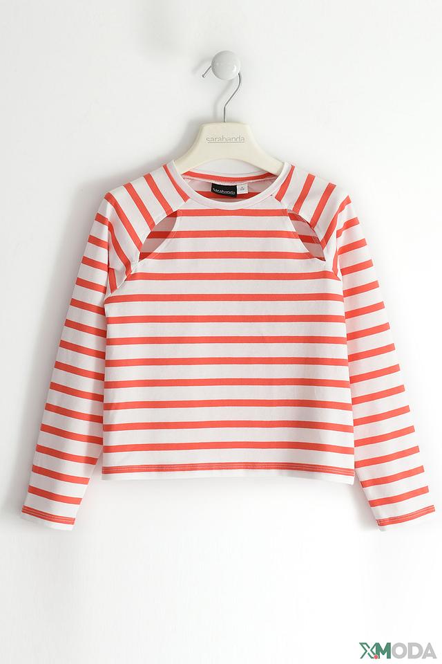 Футболка Sarabanda в полоску коралловая