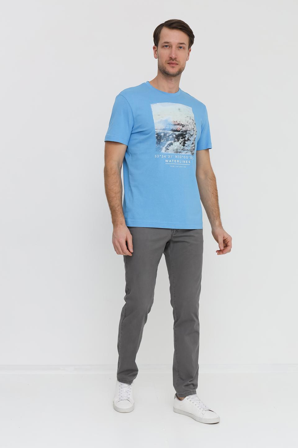 Футболка Tom Tailor с принтом голубая