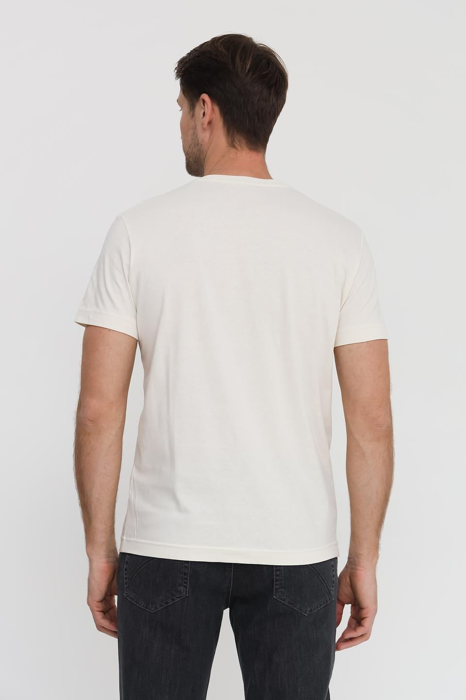 Футболка Tom Tailor с принтом бежевая