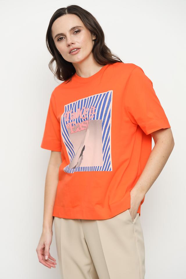 Футболка Rich and Royal оранжевая с принтом