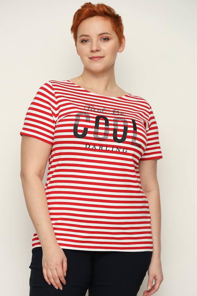 Футболка Doris Streich в полоску красная