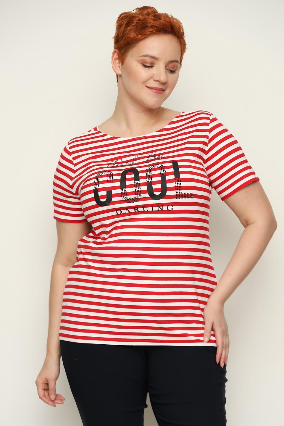 Футболка Doris Streich в полоску красная