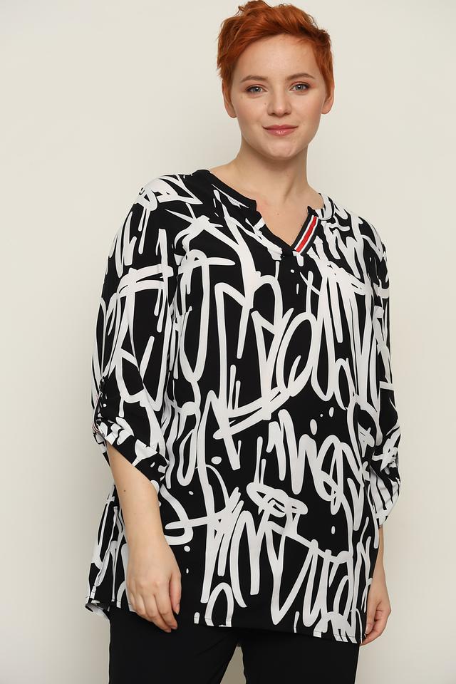 Блуза Doris Streich с принтом чёрно-белый