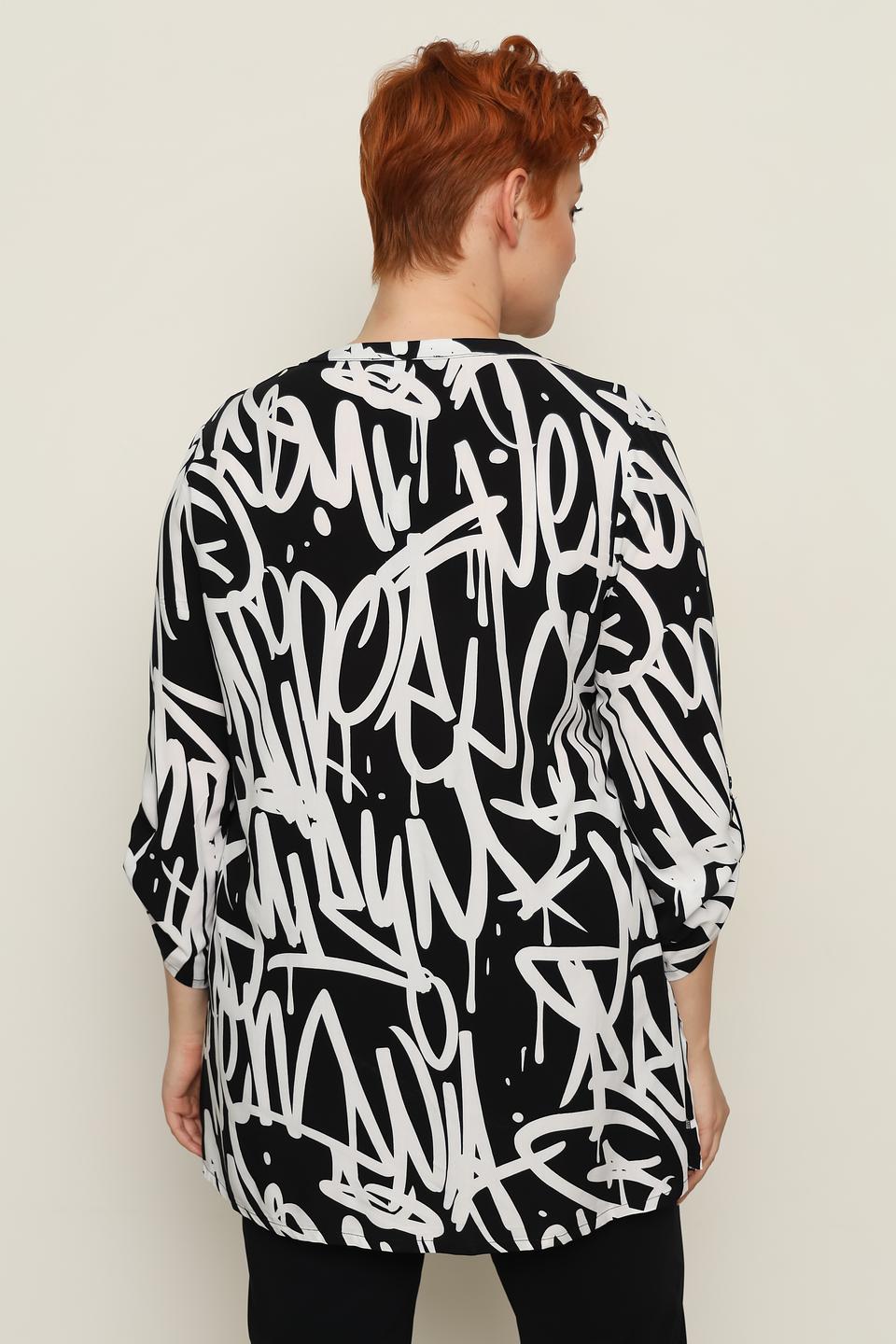 Блуза Doris Streich с принтом чёрно-белый