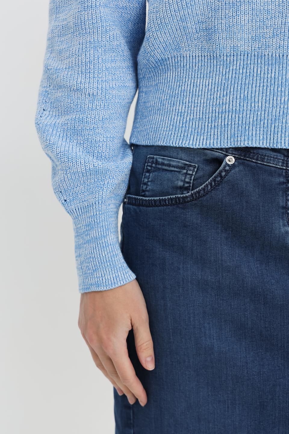 Пуловер Taifun голубой вязаный