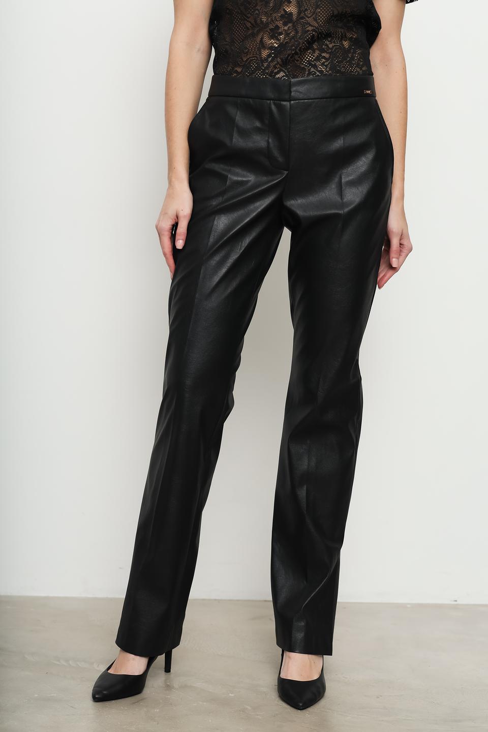 Брюки Cinque из экокожи чёрные