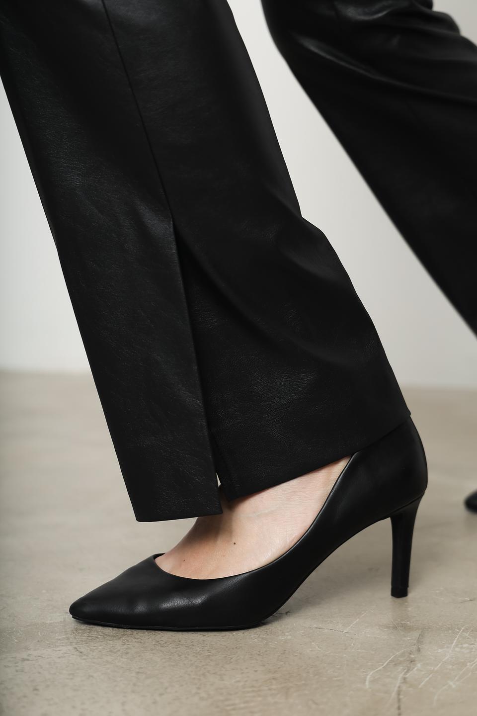 Брюки Cinque из экокожи чёрные