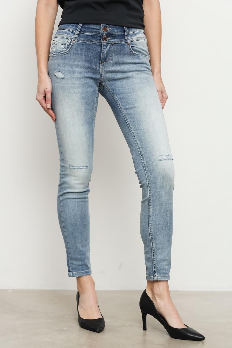 Джинсы с потертостями Zhrill голубые