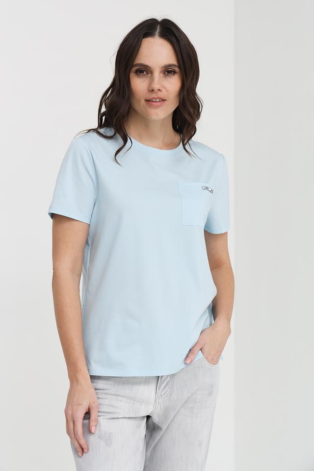 Футболка Marc Cain с карманом голубая