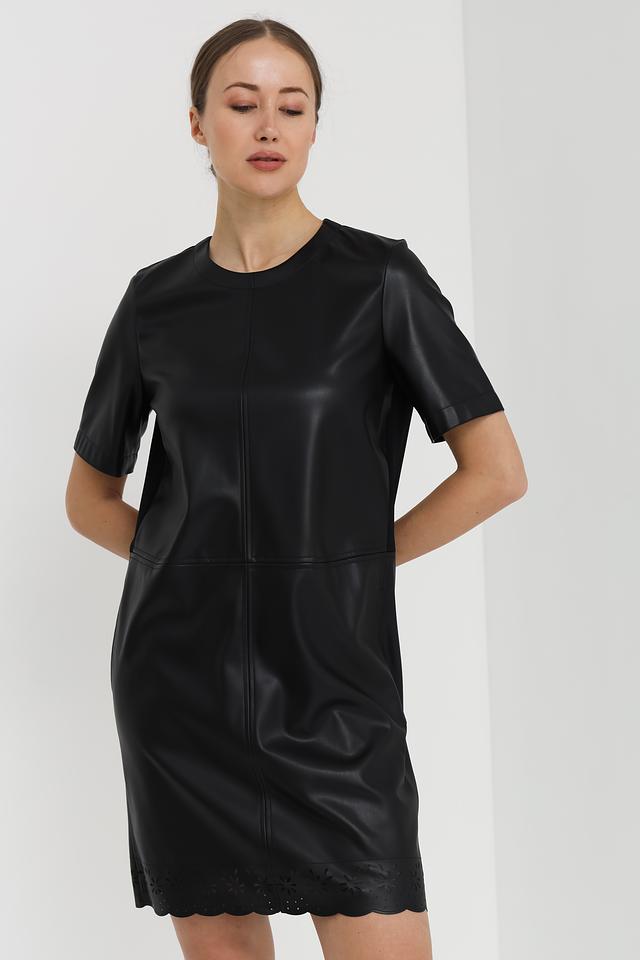 Платье Marc Cain из экокожи чёрное