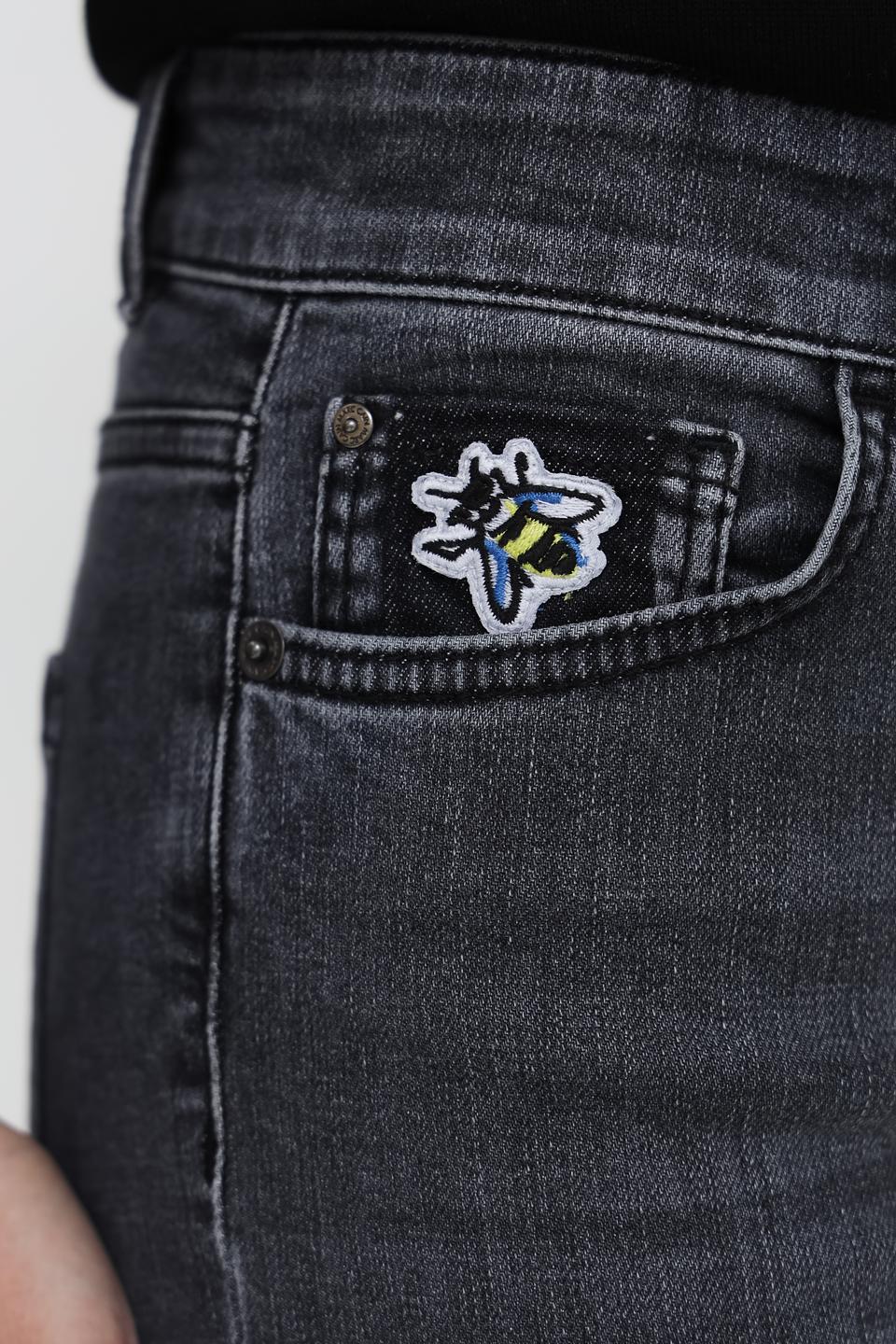 Джинсы Marc Cain серые с вышивкой