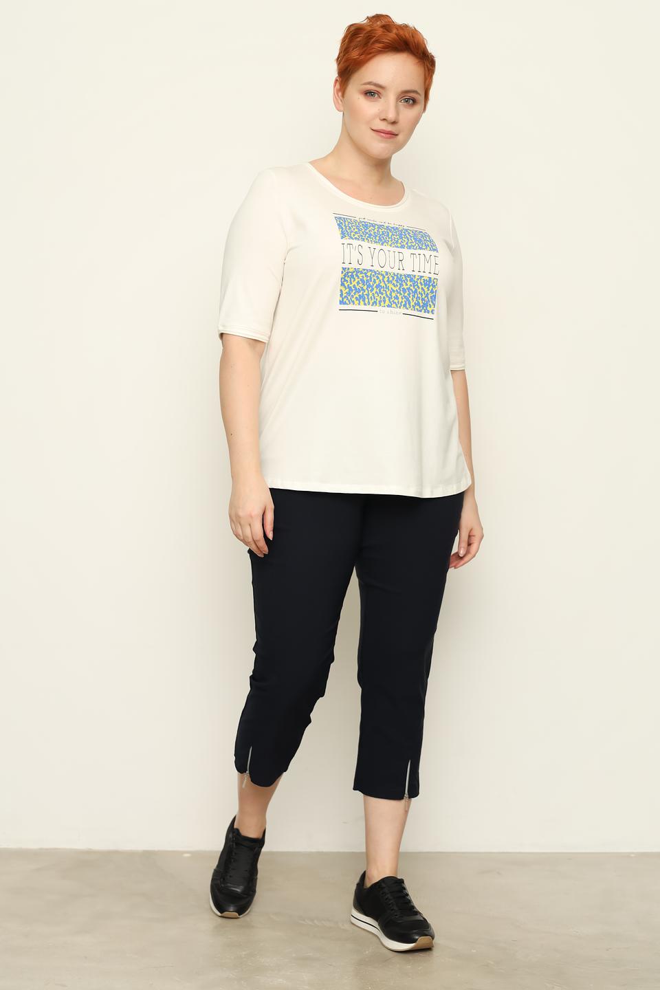 Футболка Samoon с принтом бежевая