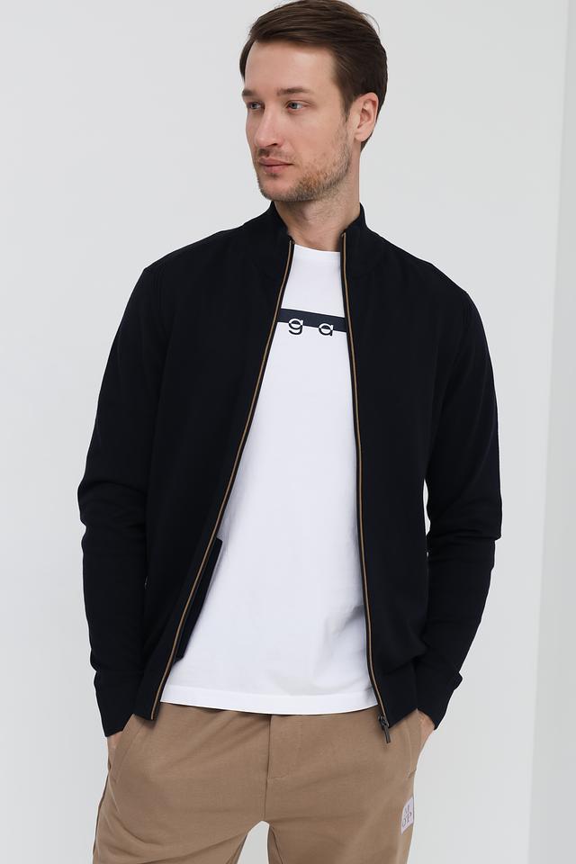 Кардиган Bugatti чёрный на молнии