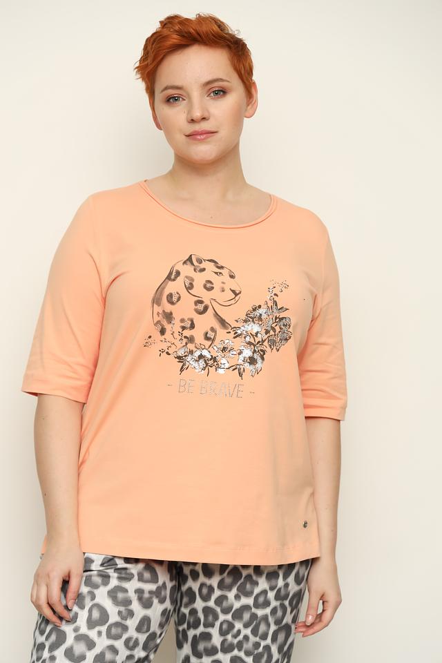 Футболка Frapp с леопардом персиковый
