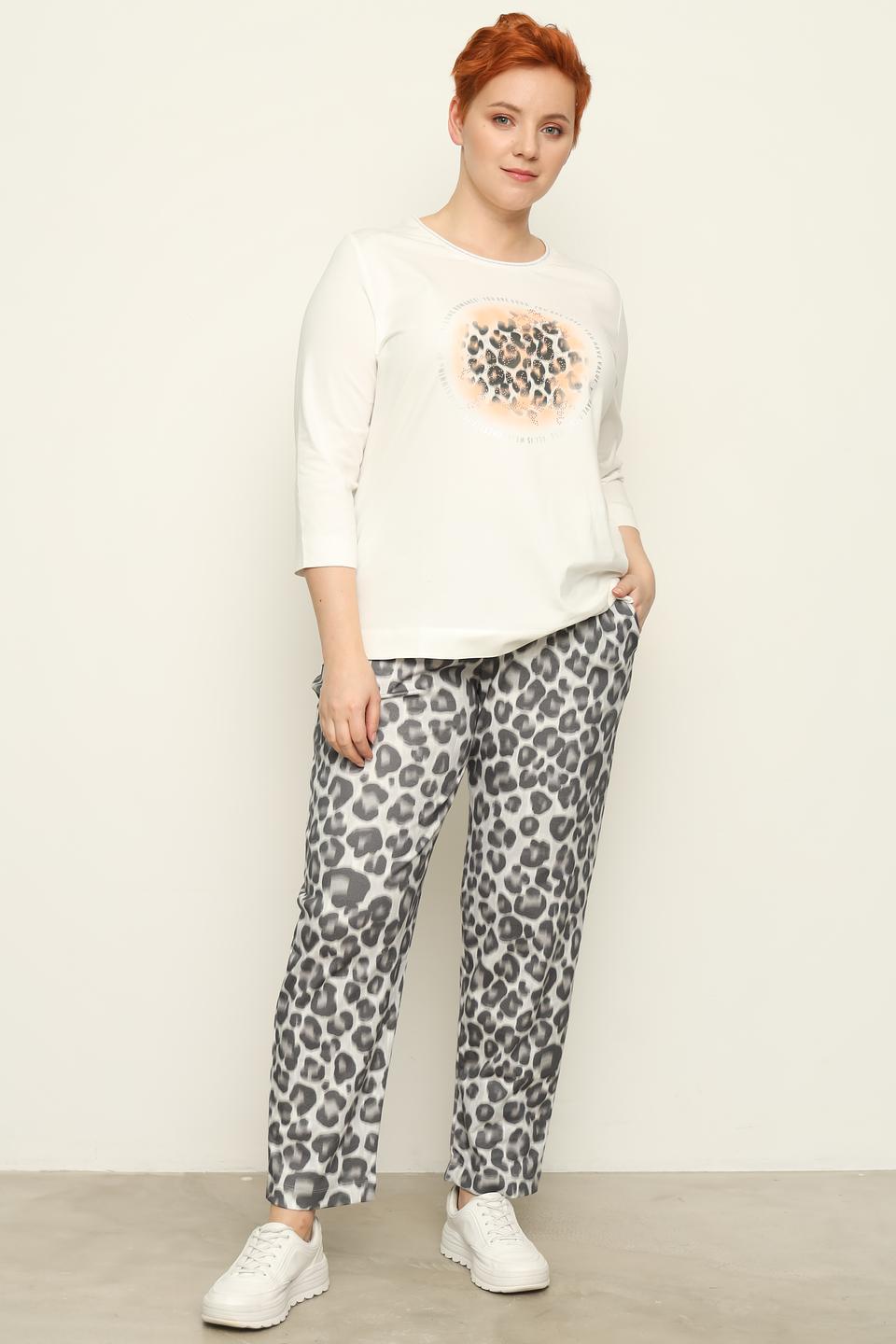 Брюки Frapp с леопардовым принтом