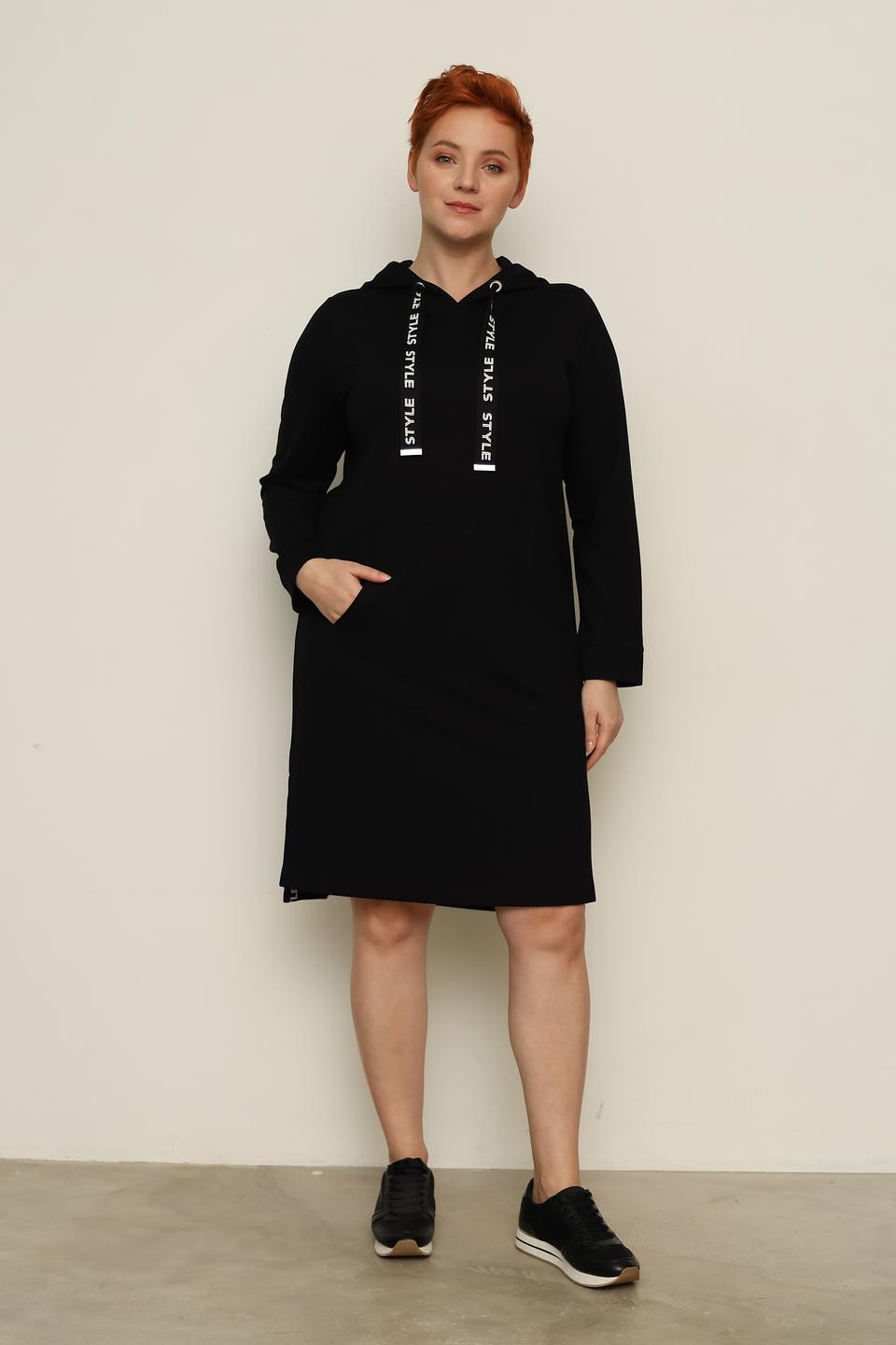 Платье Via Appia черное с капюшоном