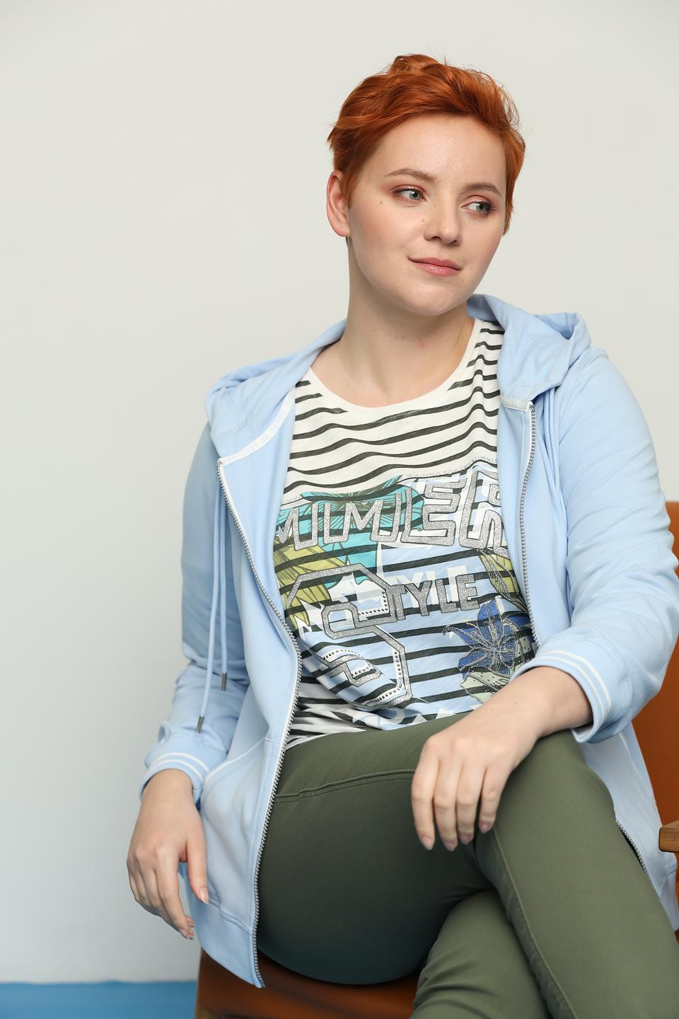 Жакет Via Appia голубой с капюшоном