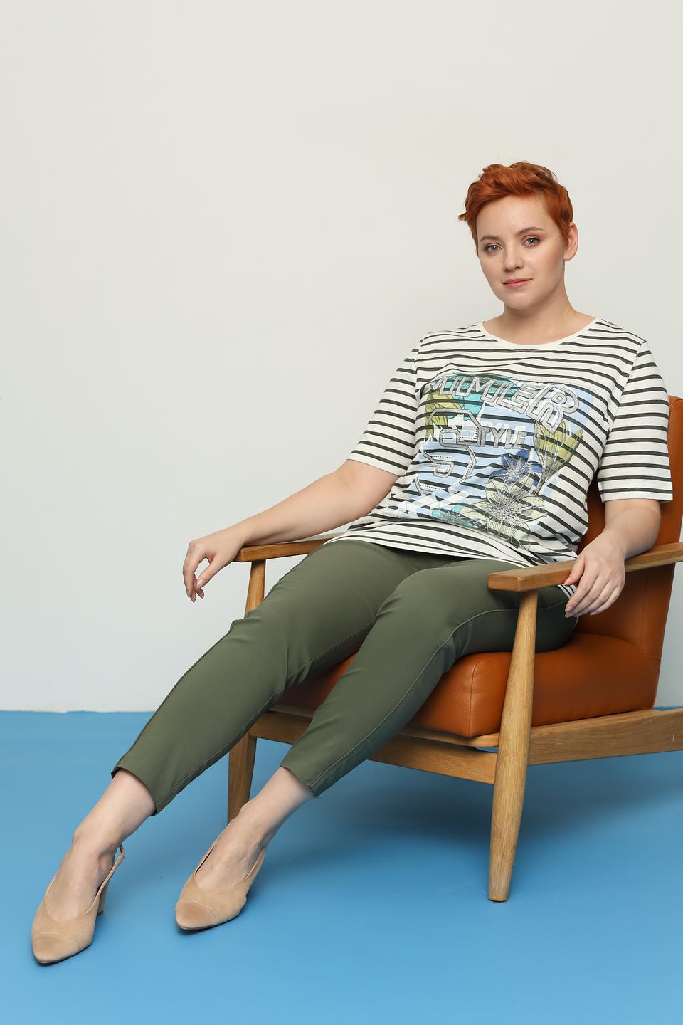 Футболка Via Appia полосатая с принтом