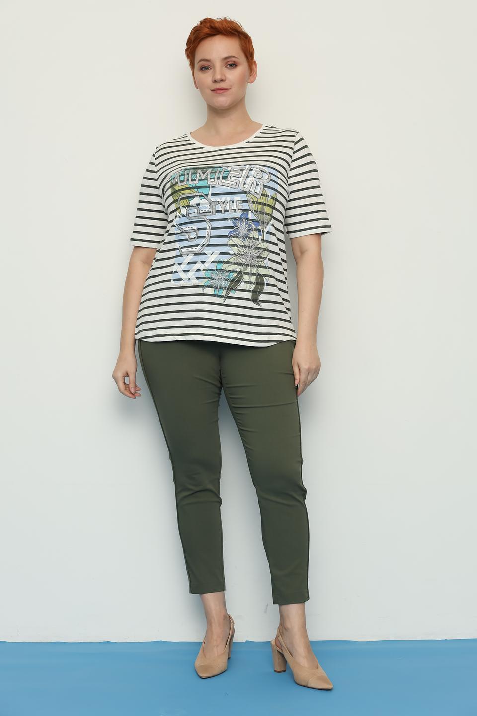 Футболка Via Appia полосатая с принтом