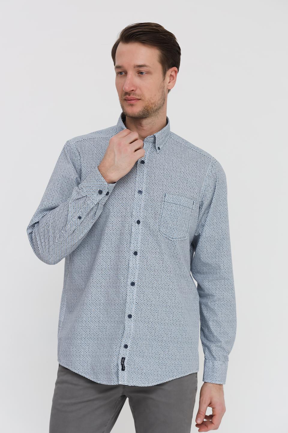 Рубашка Casa Moda в клетку голубая