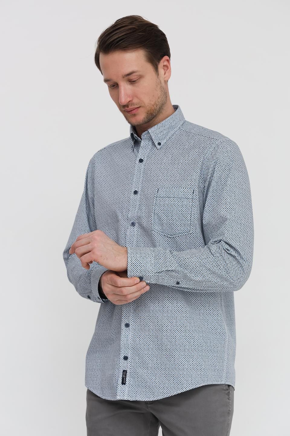 Рубашка Casa Moda в клетку голубая