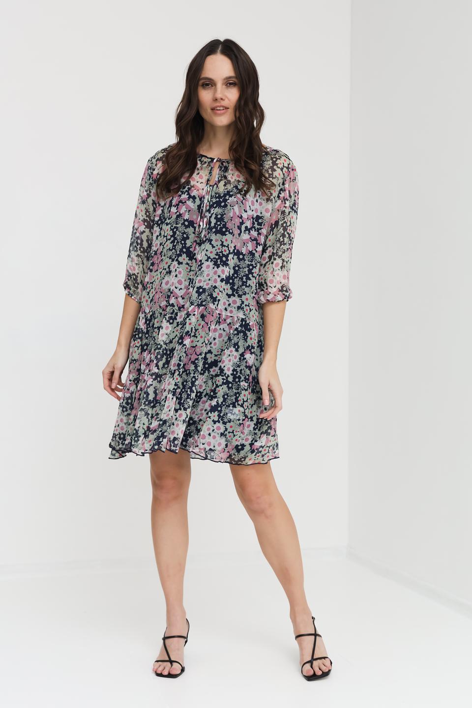 Платье Pezzo с цветочным принтом