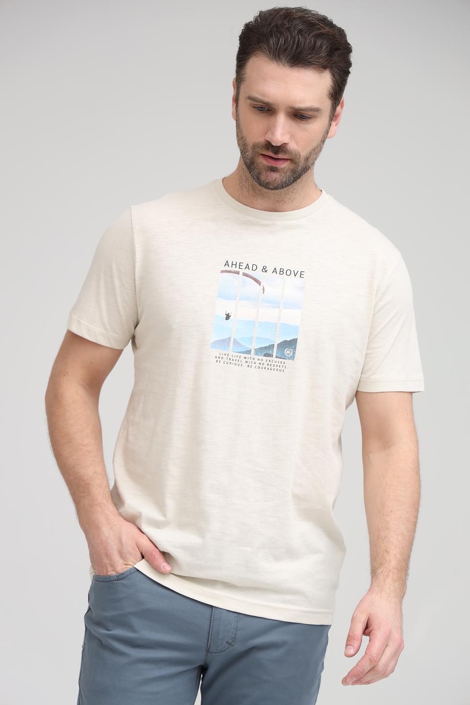 Футболка Lerros с принтом бежевая