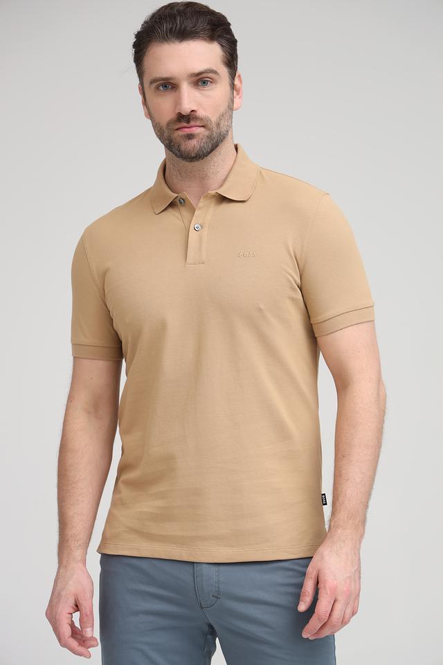 Поло Boss Black бежевое