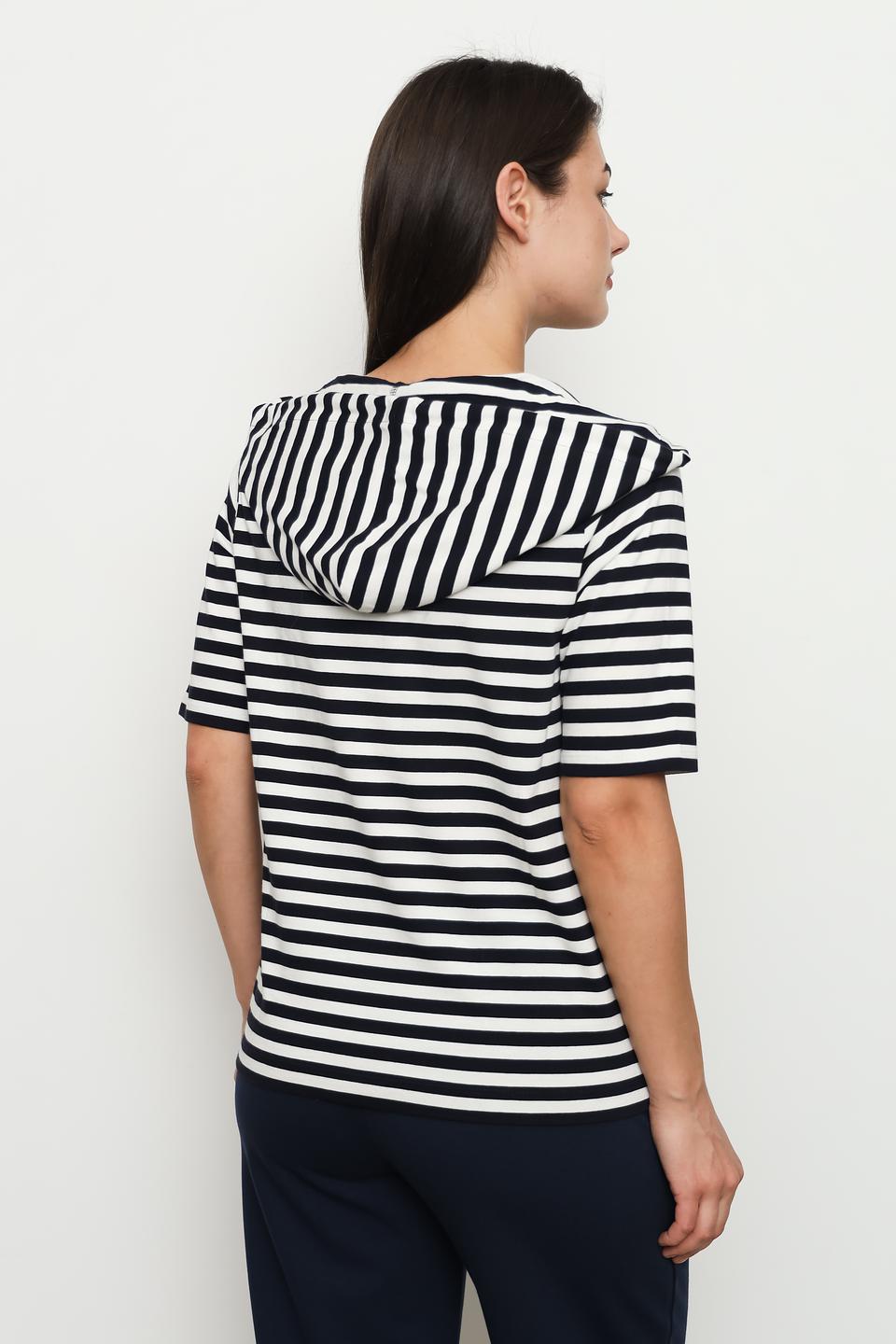 Футболка Margittes в полоску с капюшоном