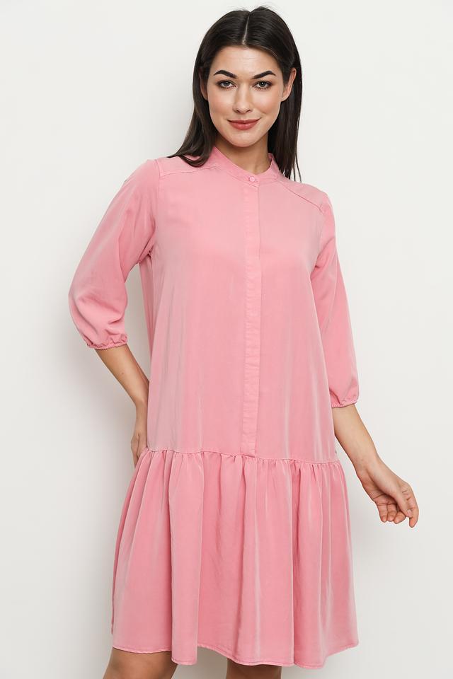 Платье Broadway с воланом пудрово-розовое