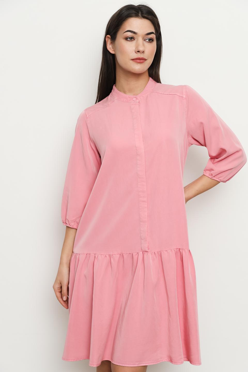 Платье Broadway с воланом пудрово-розовое