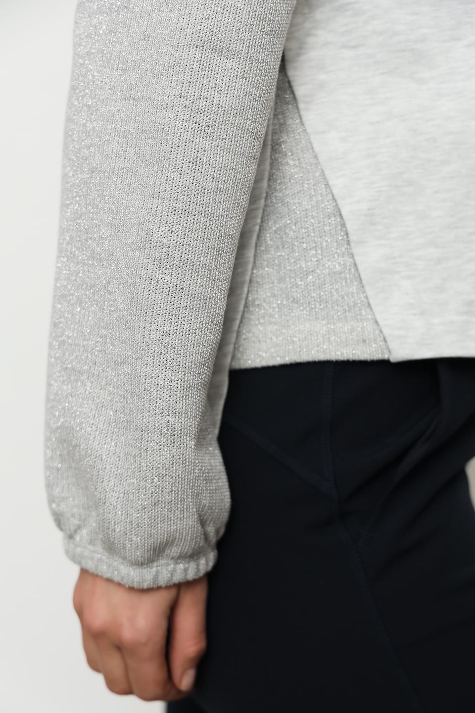 Толстовка Lecomte серая с манжетами