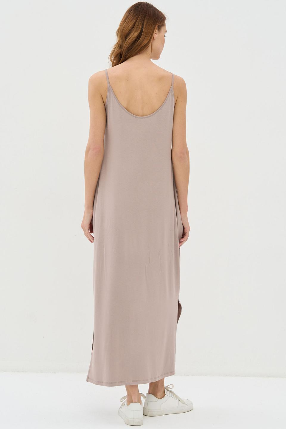 Платье VAY на бретелях бежевое
