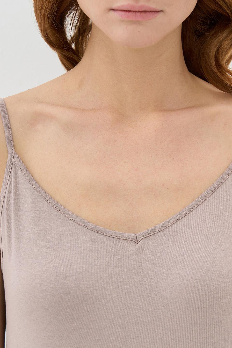 Платье VAY на бретелях бежевое