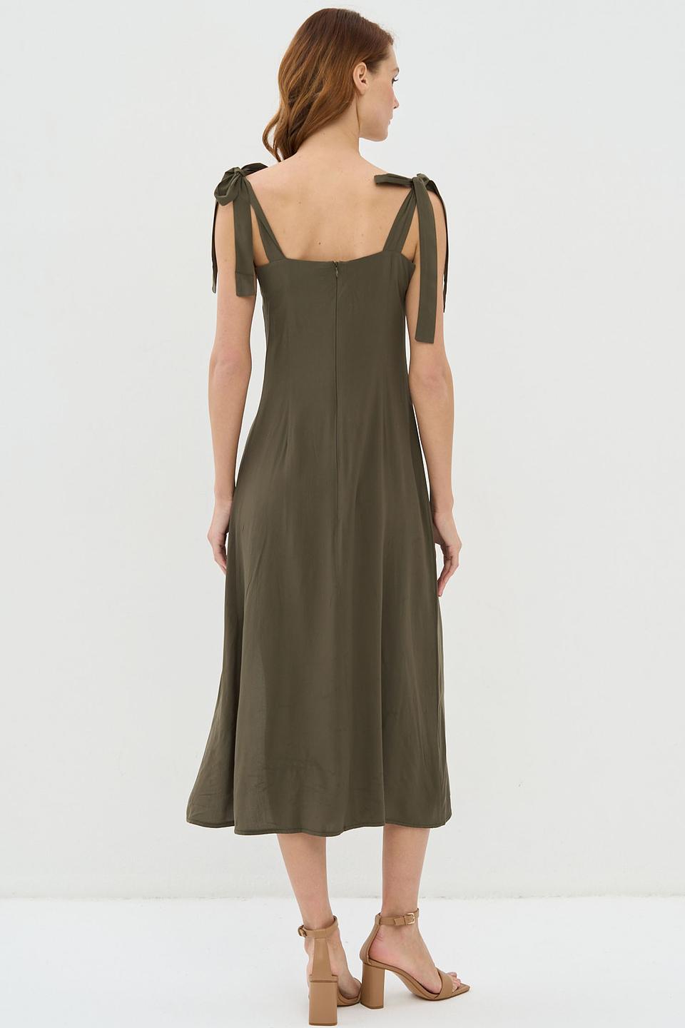 Платье BE YOU на бретелях оливковое