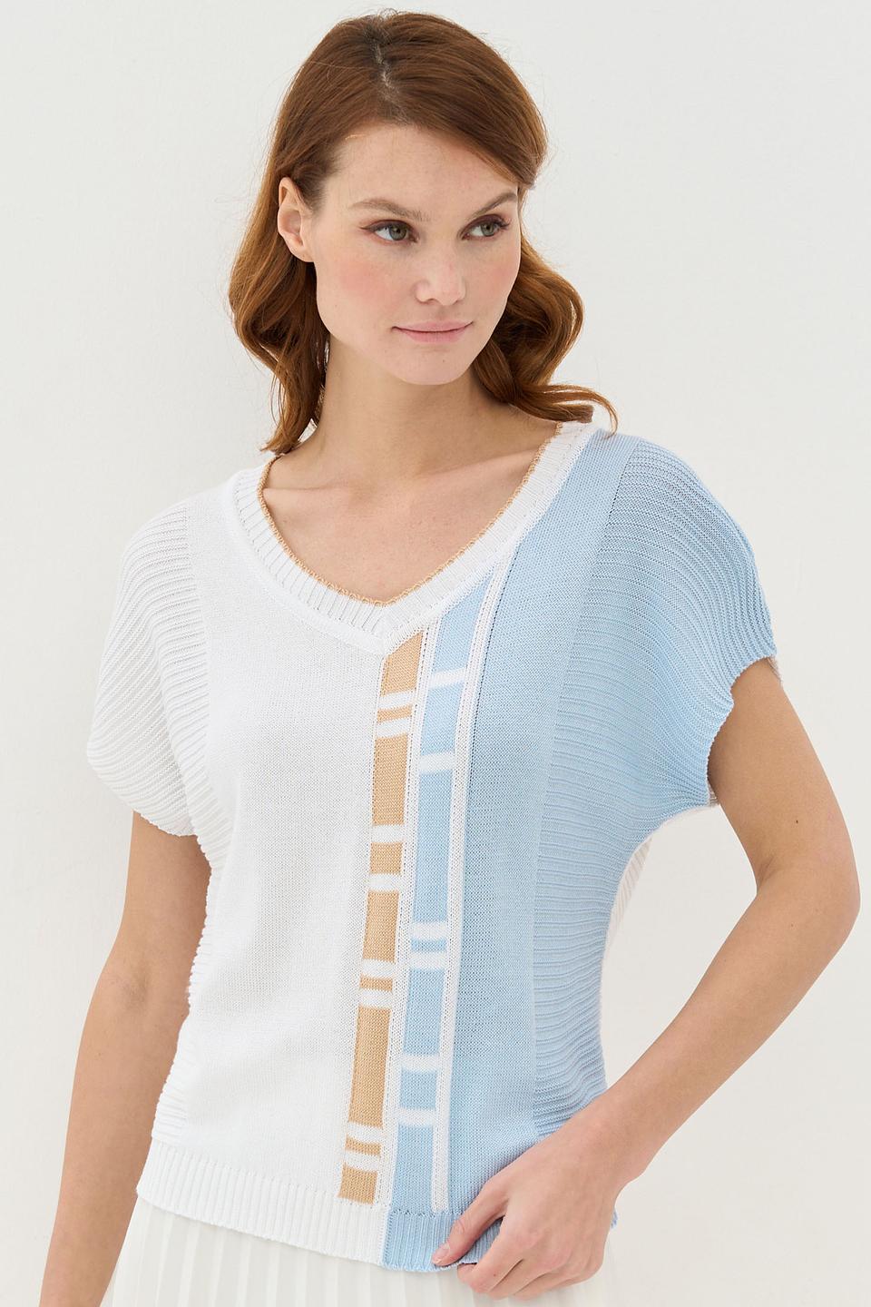 Джемпер BE YOU с полосками голубой