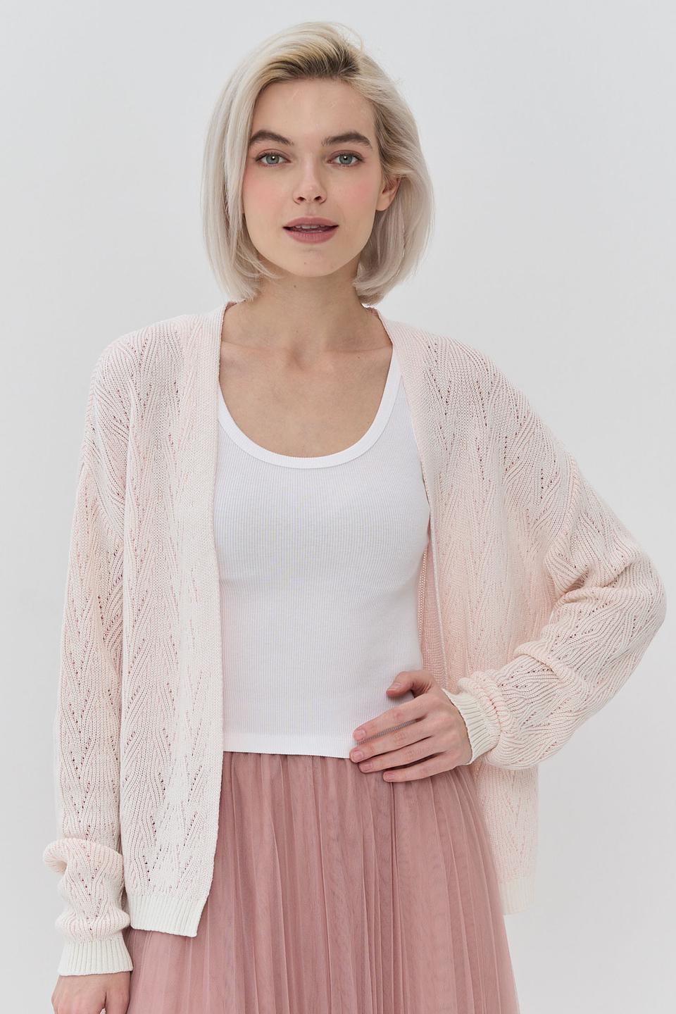 Кардиган NEWVAY вязаный розовый