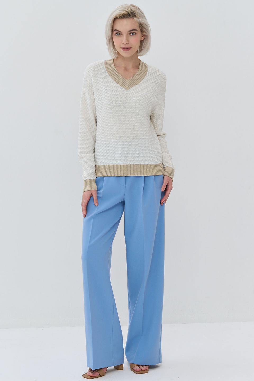 Джемпер NEWVAY с V-образным вырезом бежевый