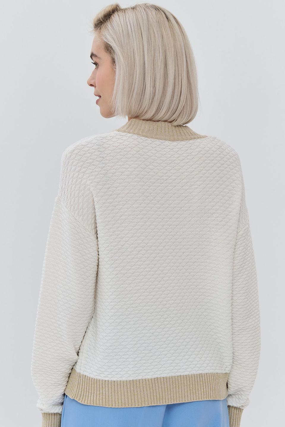 Джемпер NEWVAY с V-образным вырезом бежевый