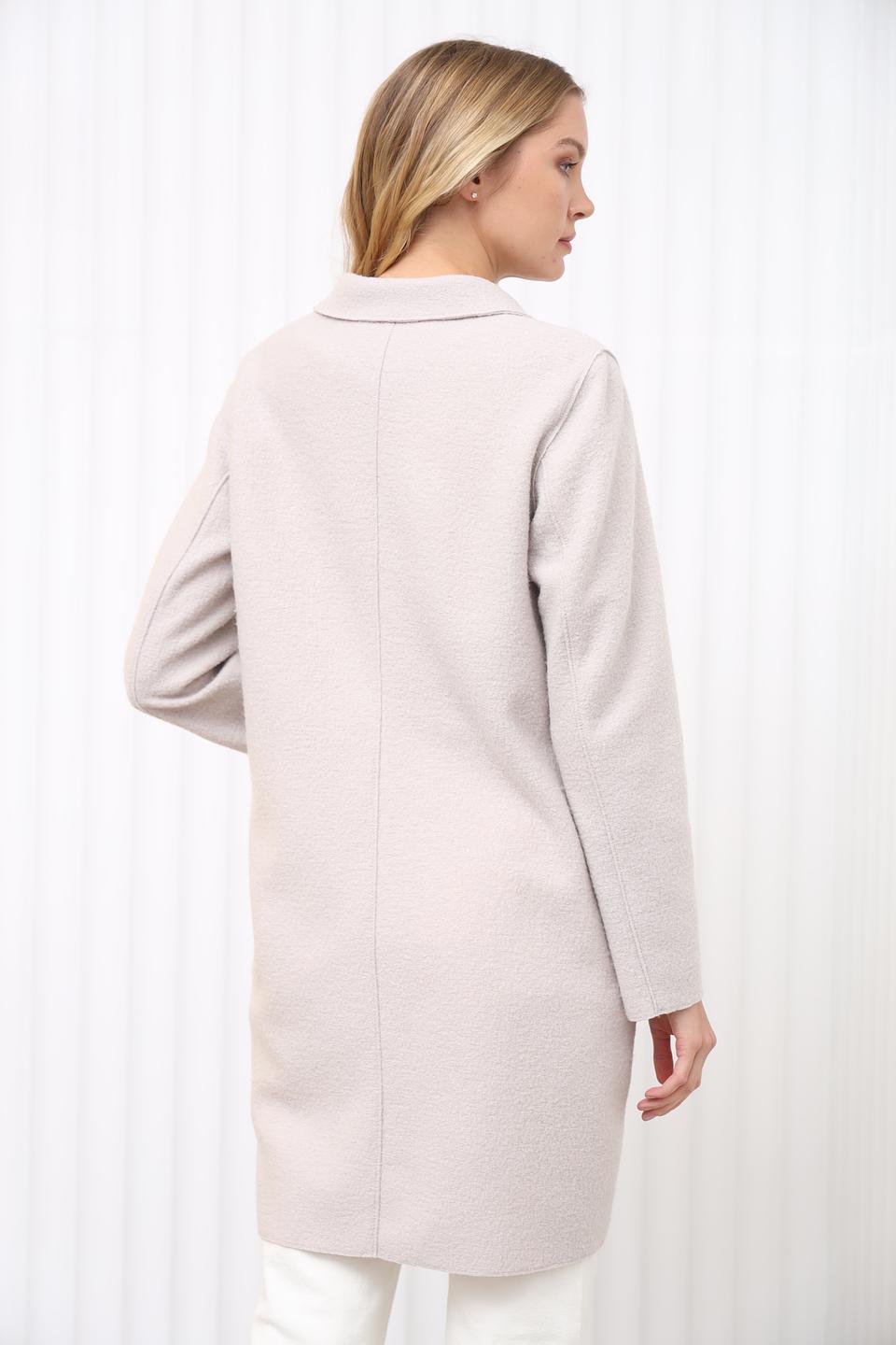 Пальто Oui шерстяное бежевое