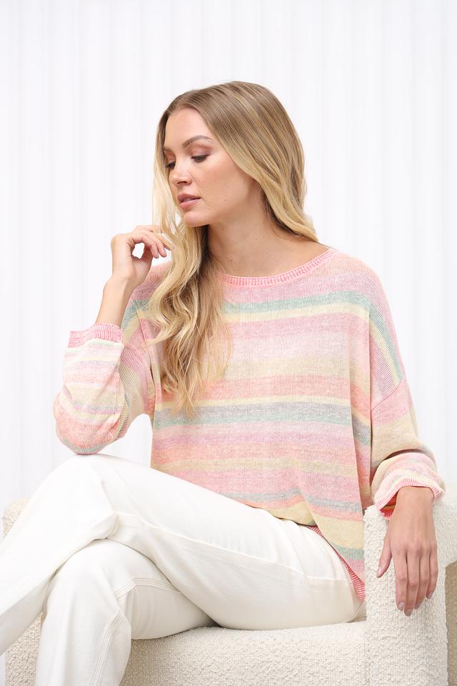 Пуловер Oui в полоску