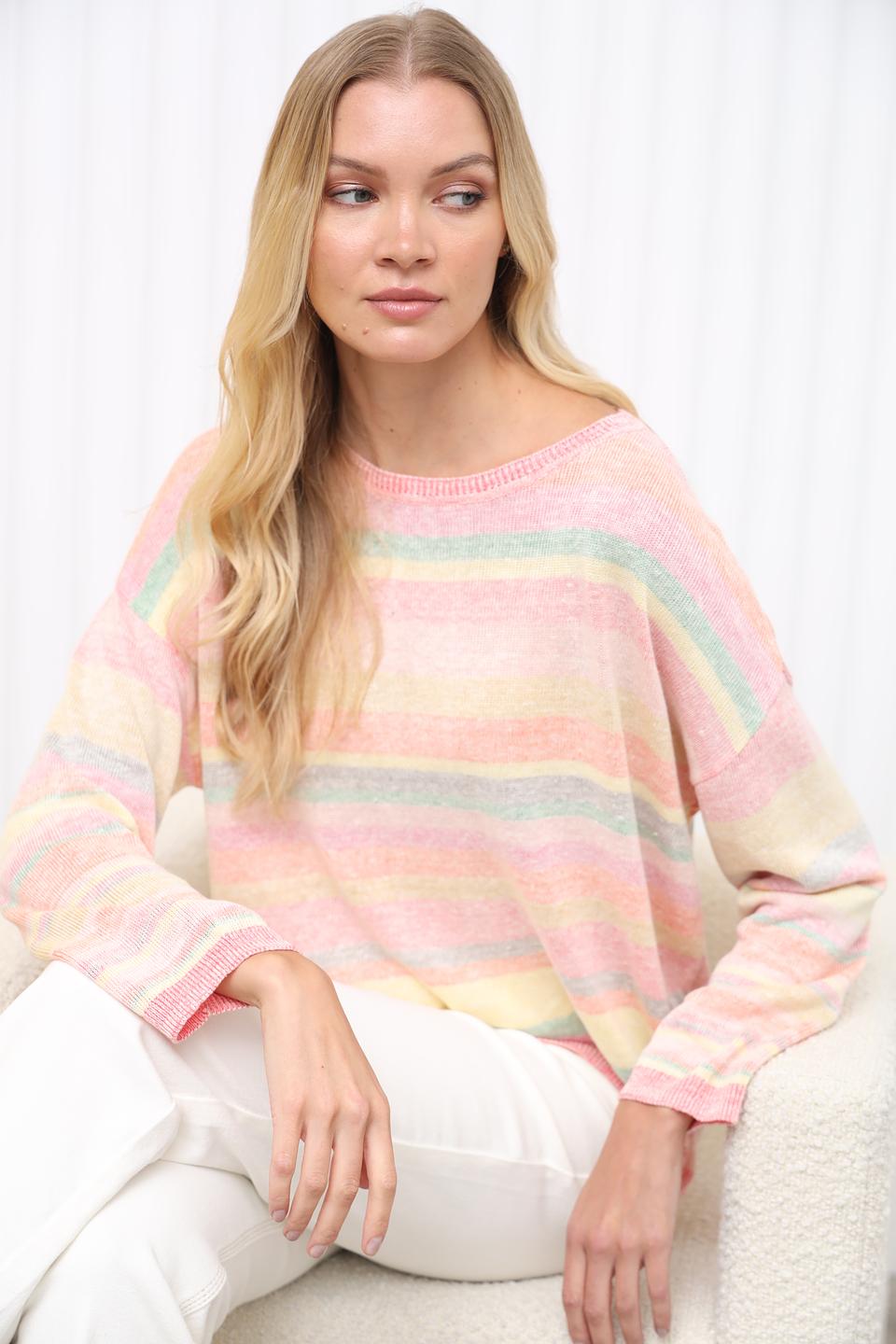 Пуловер Oui в полоску