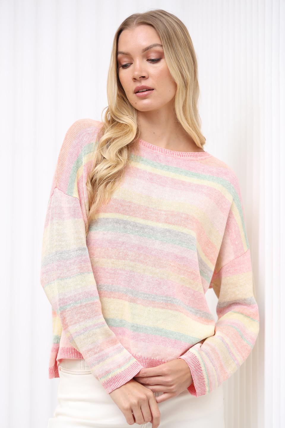 Пуловер Oui в полоску