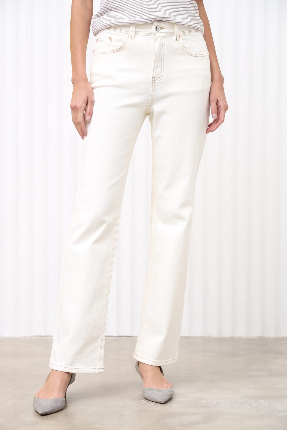 Джинсы прямые Oui молочные