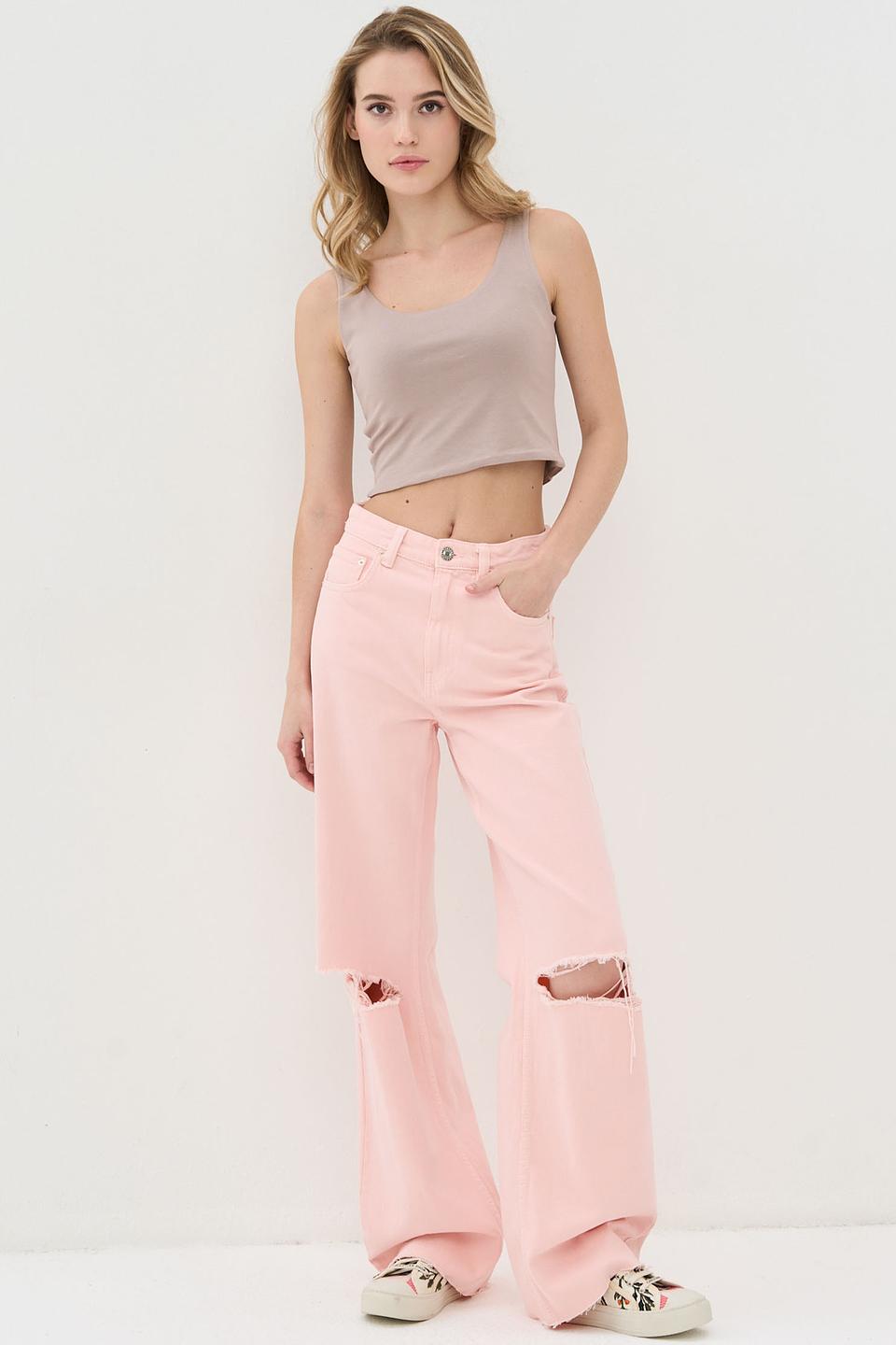 Топ VAY на тонких бретелях бежевый