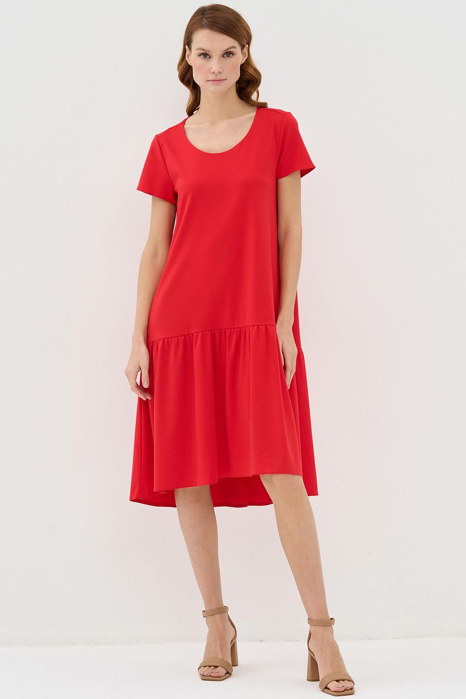 Платье VAY красное с юбкой-солнце