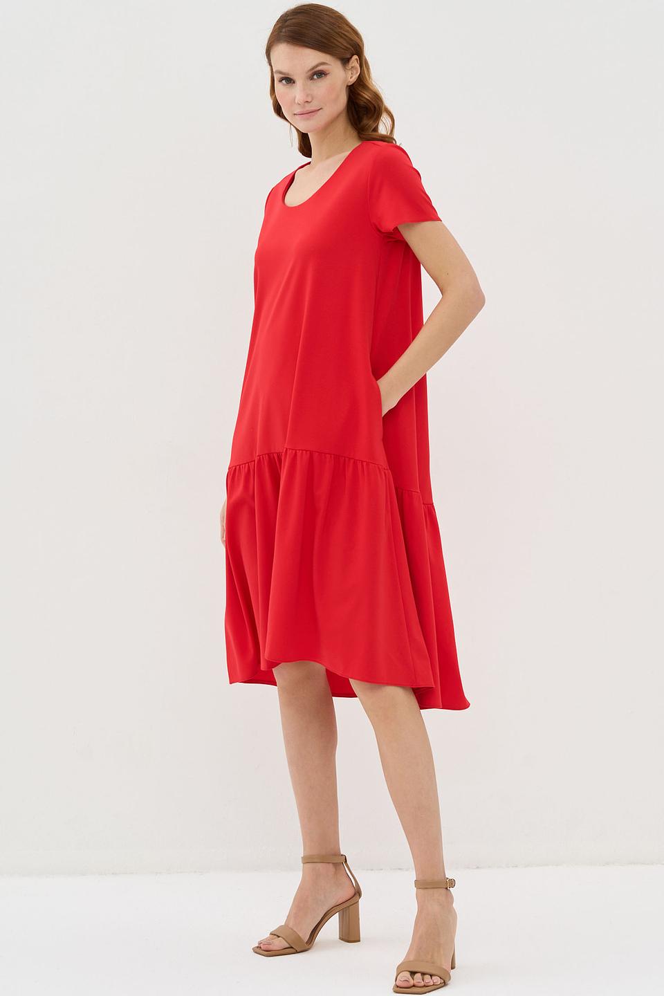 Платье VAY красное с юбкой-солнце